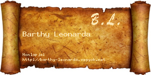 Barthy Leonarda névjegykártya